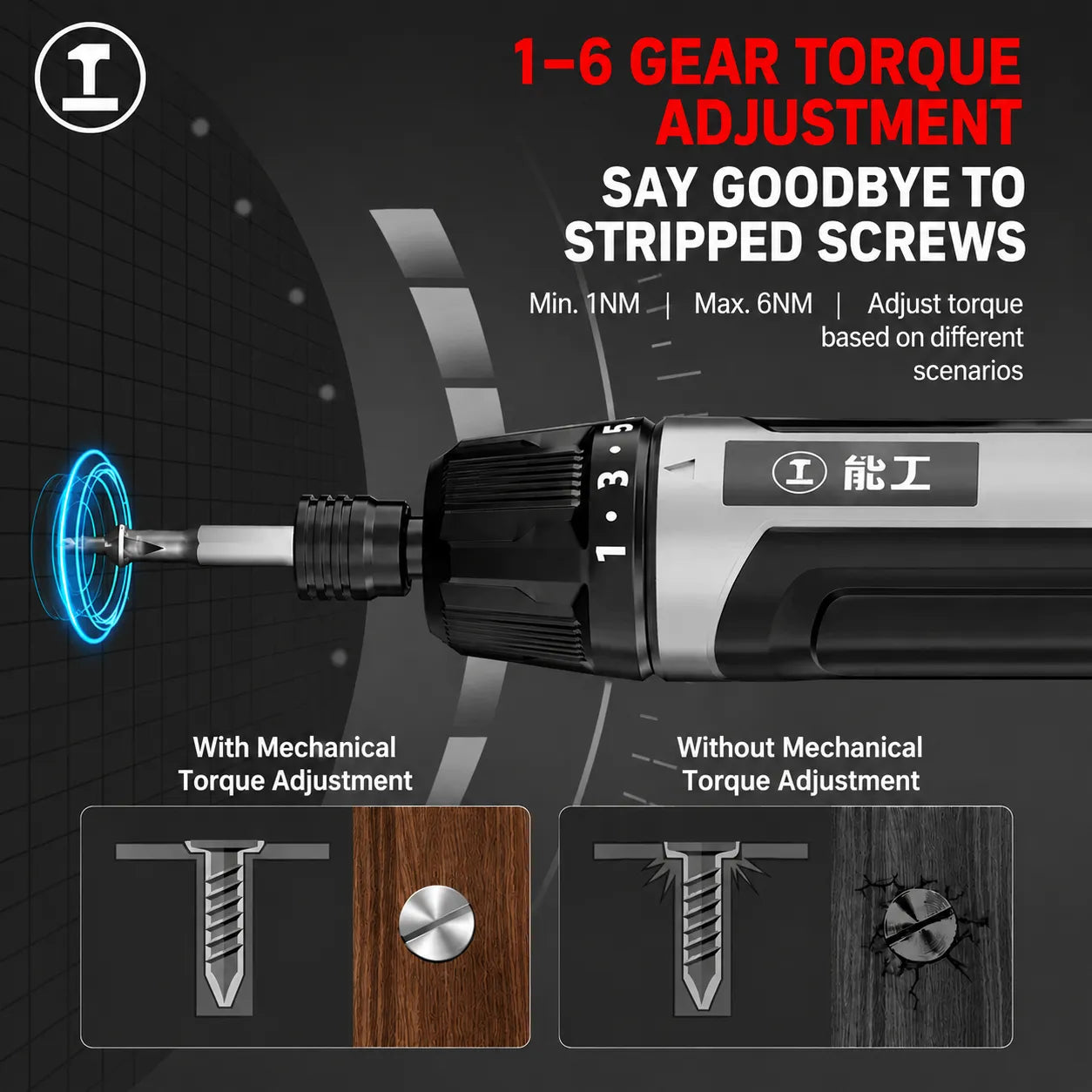 Adjustable Torque Electric Screwdriver