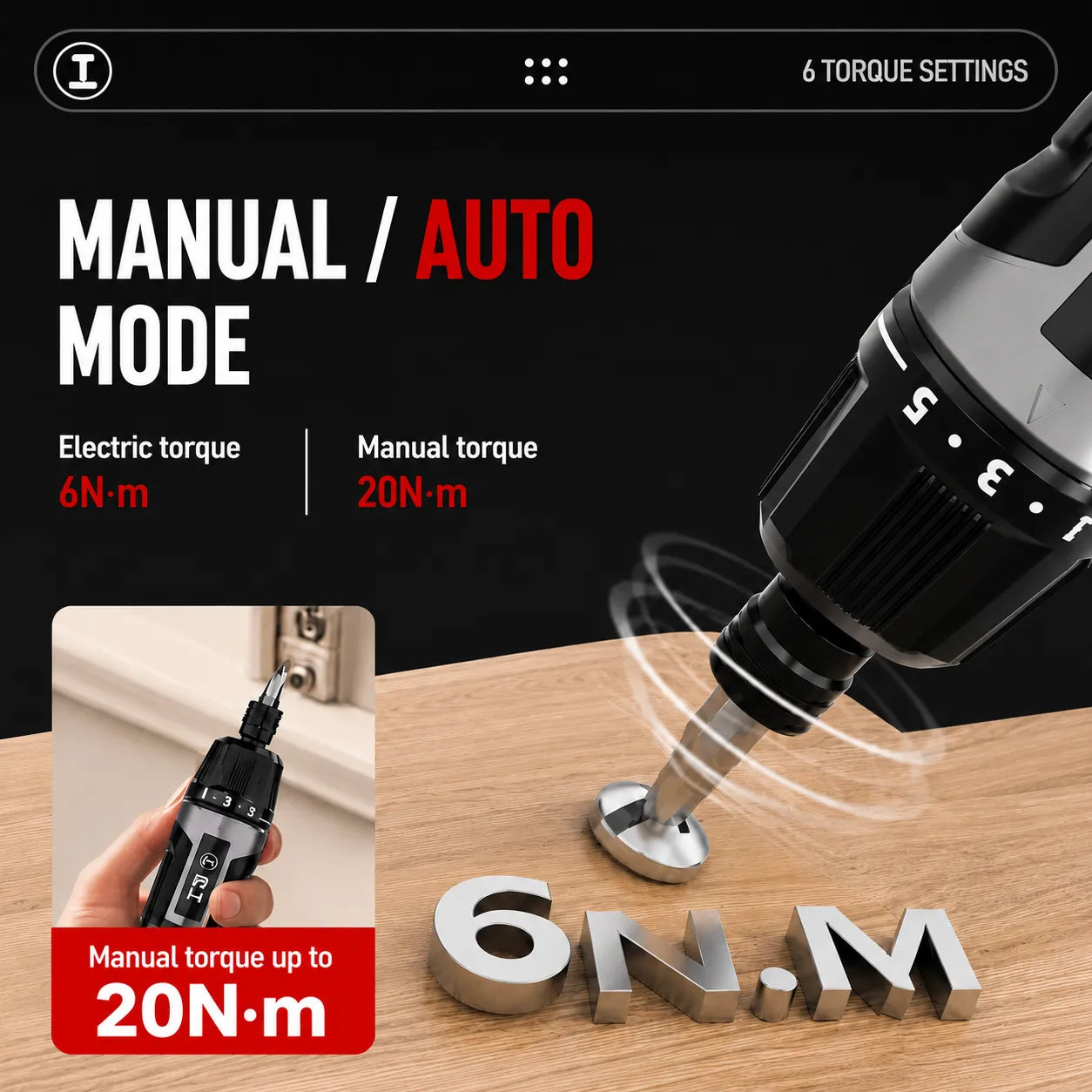 Adjustable Torque Electric Screwdriver