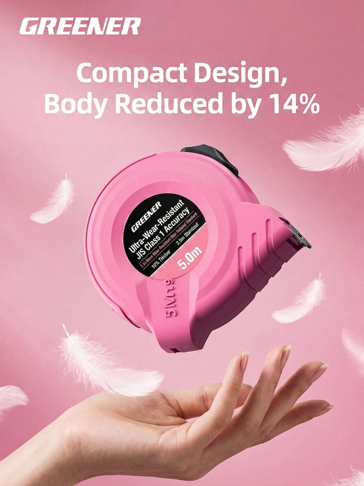 CAVENTO Pink Tape Measure - Soft-Touch, No-Snag Blade